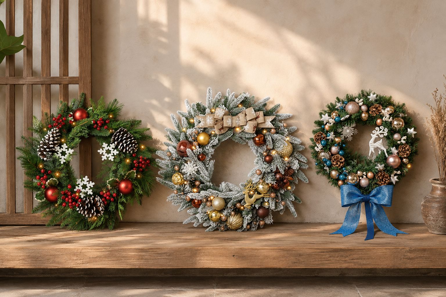 Ba bảng màu vòng hoa Noel