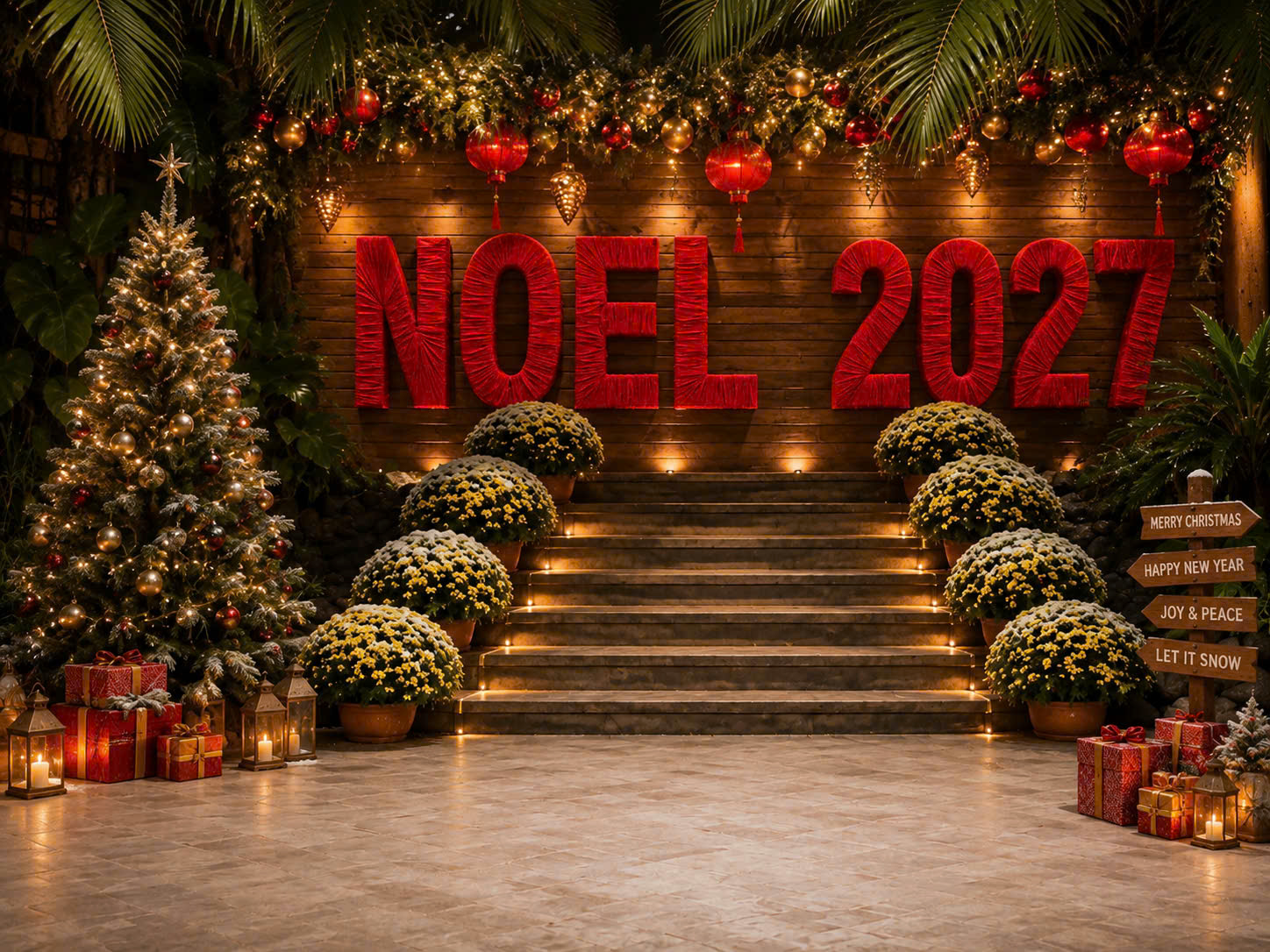 Chữ Xốp NOEL Bọc Vải Nhung Đỏ Trang Trí Giáng Sinh Sự Kiện Decor Noel