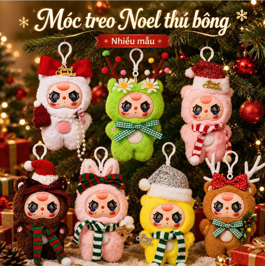Phụ Kiện Treo VB99 Baby Three Ngẫu Nhiên Cao 20cm Trang Trí Cây Thông Noel, Móc Khóa Bông Giáng Sinh Siêu Đáng Yêu