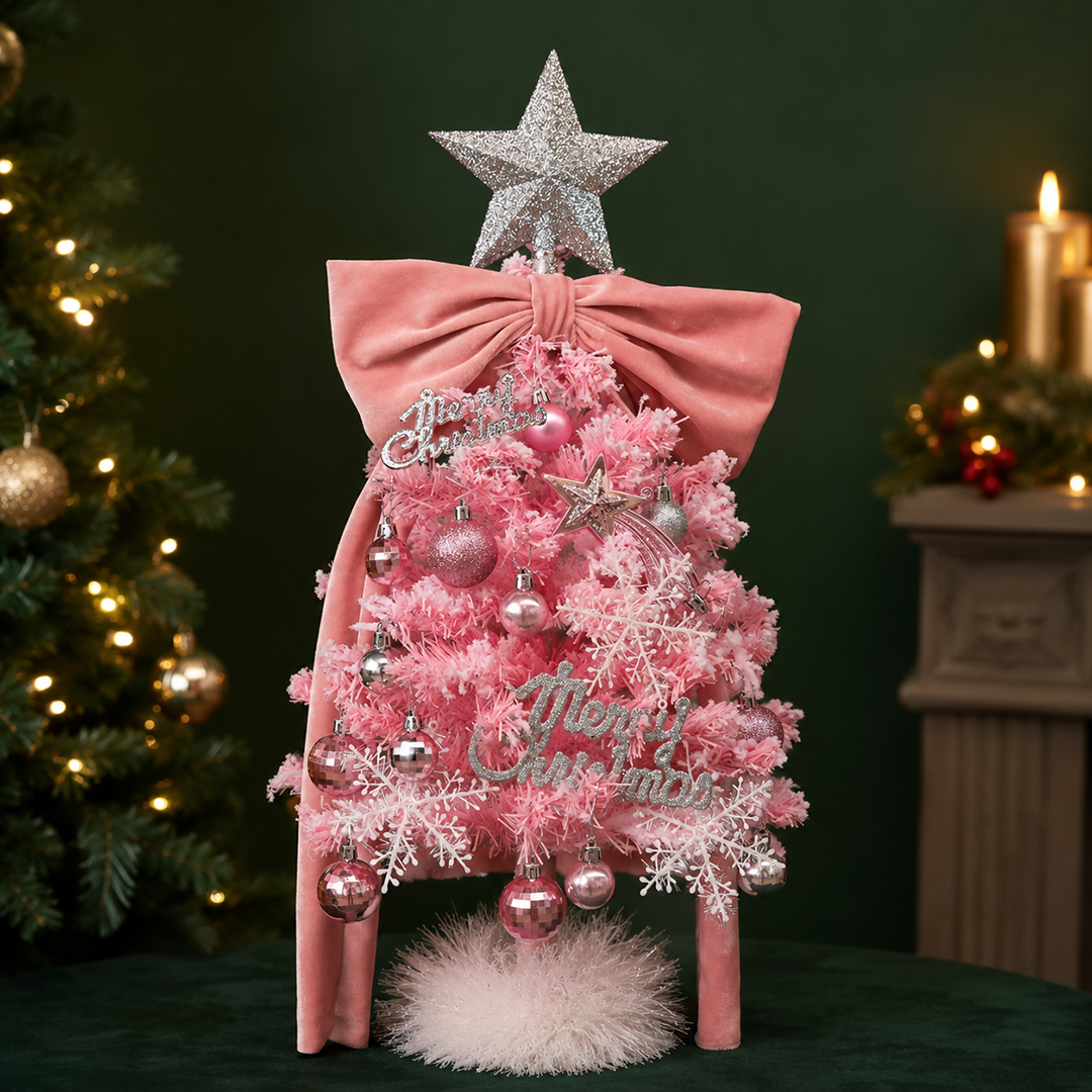 Set Phụ Kiện Kèm Cây Thông Noel Mini Màu Hồng 60cm SET23 Trang Trí Noel Giáng Sinh