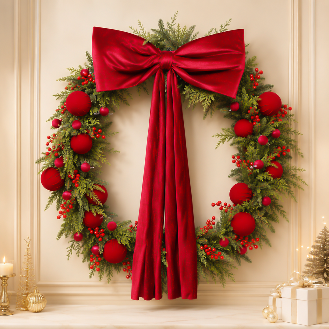 Vòng Hoa Noel Cỡ Lớn Đường Kính 1 Mét VHL06 Trang Trí Giáng Sinh