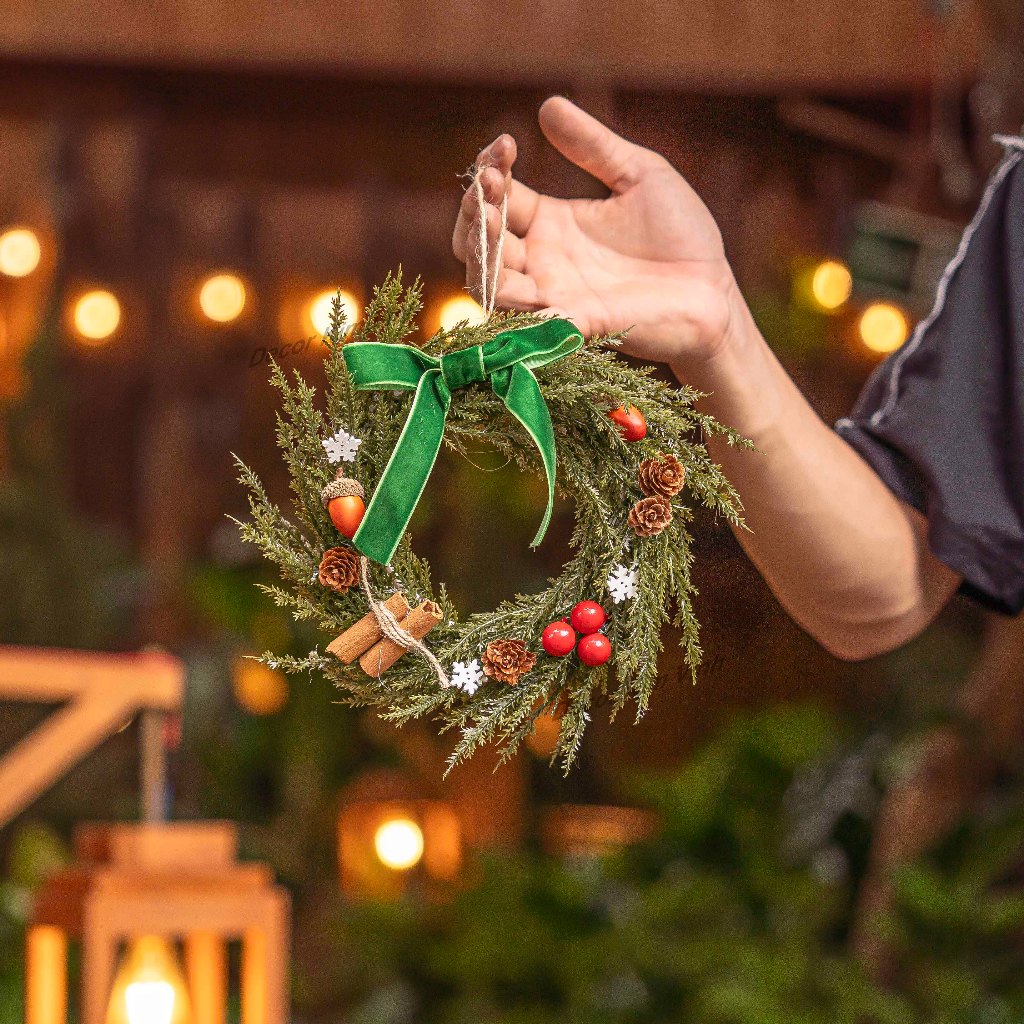 Vòng Hoa Noel Nhỏ, Vòng Nguyệt Quế Giáng Sinh Có Đèn